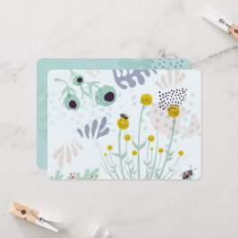 Moderne Abstracte Botanische Gele Billy Button Kaart