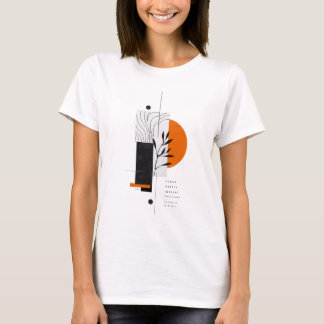 Moderne Abstracte Botanische Geometrische Wandkuns T-shirt