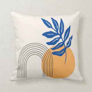 Moderne Abstracte botanische illustratie Blauwe Ge Kussen