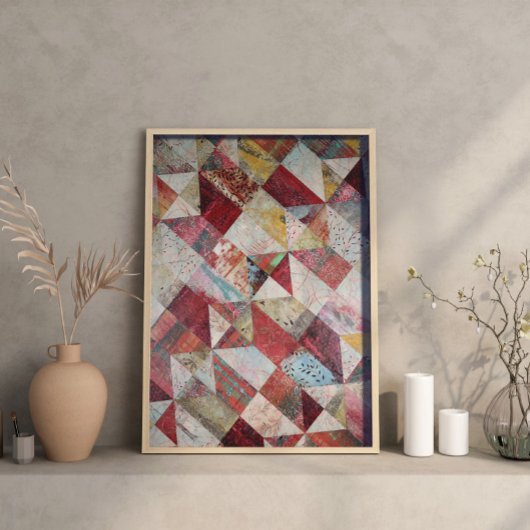 Moderne Abstracte botanische lappendeken Poster