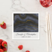 Moderne Abstracte bruiloft in zwart-wit en goudgri Servet (Insitu)