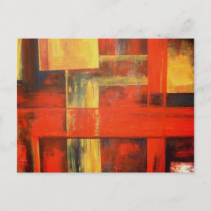 Moderne Abstracte Canvas Schilderkunst Briefkaart