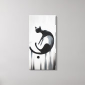 Moderne Abstracte Cat Stretched Canvas Muurkunst (Voorkant)