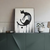 Moderne Abstracte Cat Stretched Canvas Muurkunst