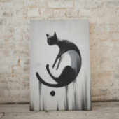 Moderne Abstracte Cat Stretched Canvas Muurkunst Afdruk