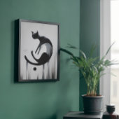 Moderne Abstracte Cat Stretched Canvas Muurkunst Afdruk