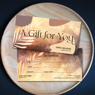 Moderne abstracte certificaatkaartje