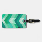 Moderne Abstracte Chevron in het groen Bagagelabel (Voorkant horizontaal)
