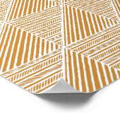 Moderne Abstracte Chevron Lines in Mustard Yellow Poster (Hoek)