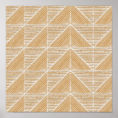 Moderne Abstracte Chevron Lines in Mustard Yellow Poster (Voorkant)