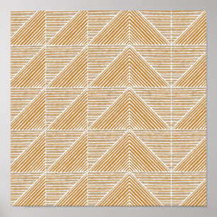Moderne Abstracte Chevron Lines in Mustard Yellow Poster