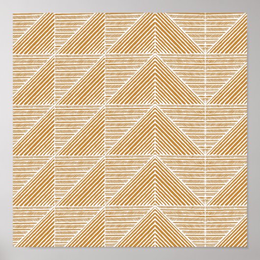 Moderne Abstracte Chevron Lines in Mustard Yellow Poster (Voorkant)