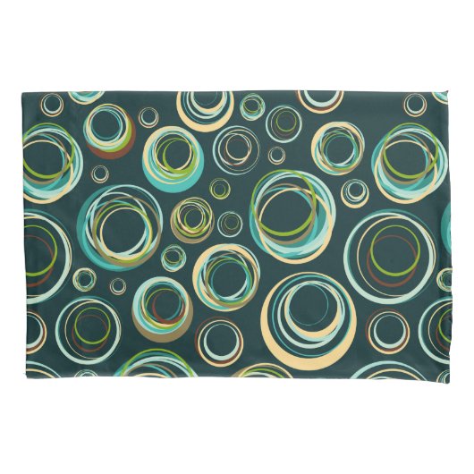 Moderne Abstracte cirkel in zwart groen en blauw Kussensloop (Voorkant)