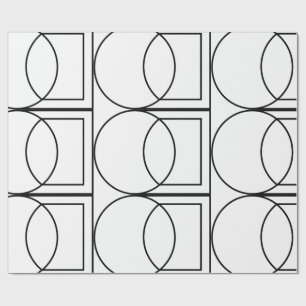 Moderne Abstracte Cirkel Vierkant Kunst Cadeaupapier