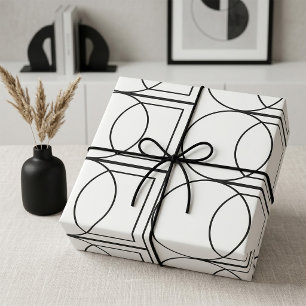 Moderne Abstracte Cirkel Vierkant Kunst  Cadeaupapier