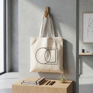Moderne Abstracte Cirkel Vierkant Kunst Tote Bag