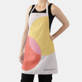 Moderne Abstracte cirkels roodgeel roze minimalist Schort (Insitu)