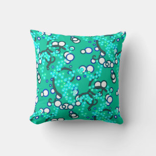 Moderne Abstracte Confetti print, Turquoise Kussen