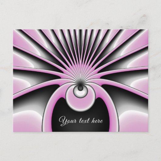 Moderne Abstracte Crazy Fractal Art Patroon Tekst Briefkaart (Voorkant)