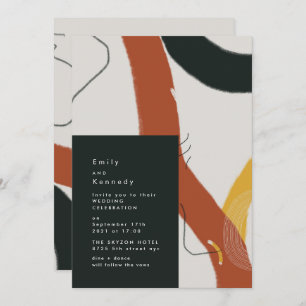 Moderne Abstracte creatieve bruiloft met schilderk Kaart