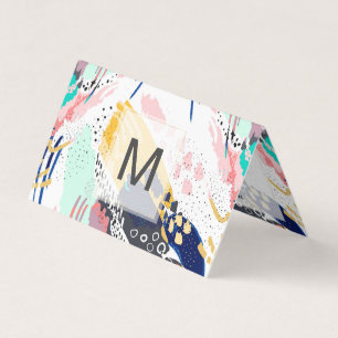 Moderne abstracte, creatieve penseelstreken visitekaartjes