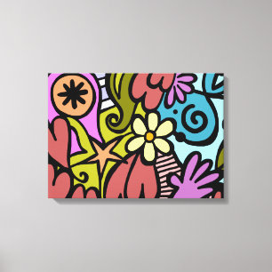 Moderne Abstracte Cubistische kunst Canvas Afdruk