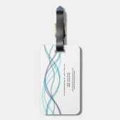 Moderne Abstracte curven Modern Style Trendy Bagagelabel (Achterkant verticaal)