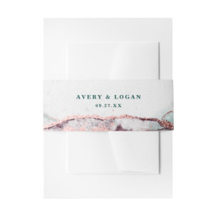 Moderne Abstracte Dark Emerald Green bruiloft Uitnodigingen Wikkel