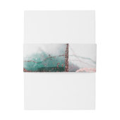 Moderne Abstracte Dark Emerald Green bruiloft Uitnodigingen Wikkel (Achterkant Voorbeeld)