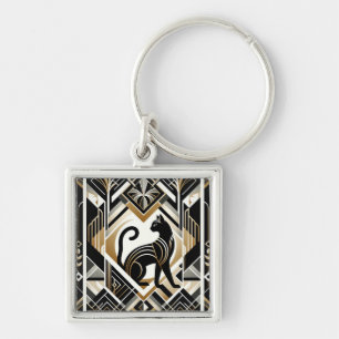 Moderne Abstracte decoratieve kat Sleutelhanger