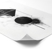 Moderne Abstracte digitale kunst in zwart-wit Poster (Hoek)