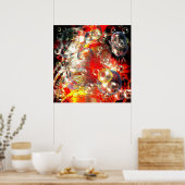 Moderne Abstracte Digitale Kunst Vierkant Poster P (Keuken)