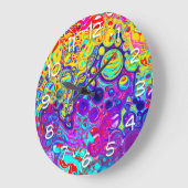 Moderne Abstracte digitale vloeistof  Grote Klok (Hoek)