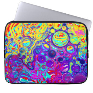 Moderne Abstracte digitale vloeistof Laptop Sleeve