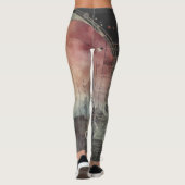 Moderne Abstracte Donkere Melkweg Aquarel Kunst Leggings (Achterkant)