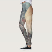Moderne Abstracte Donkere Melkweg Aquarel Kunst Leggings (Links)