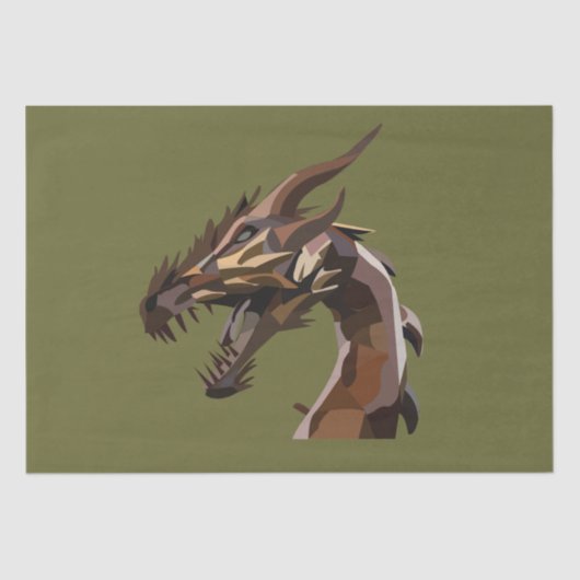 Moderne Abstracte Drakenkunst Tissuepapier (Voorkant)