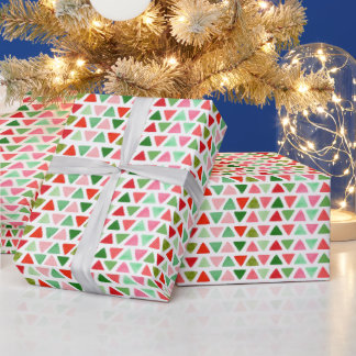 Moderne Abstracte driehoek kerstpatroon Cadeaupapier