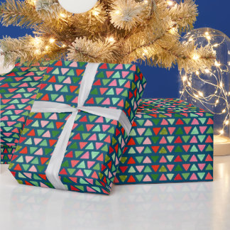 Moderne Abstracte driehoek kerstpatroon Cadeaupapier