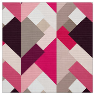 Moderne Abstracte driehoeken, Fuchsia Pink en Grey Stof