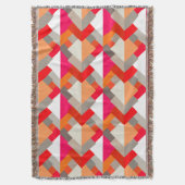 Moderne Abstracte driehoeken, Oranje, Fuchsia en G Deken (Voorkant Verticaal)