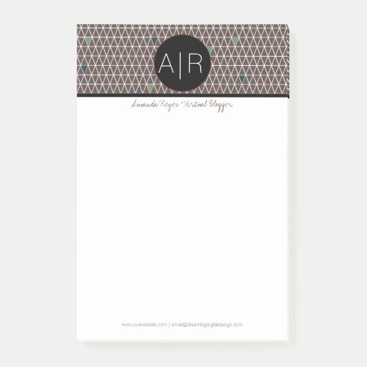 Moderne Abstracte Driehoekige Camouflage Post-it® Notes (Voorkant)