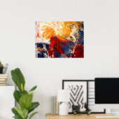 Moderne Abstracte drukkerij met expressionistisch Poster (Thuiskantoor)