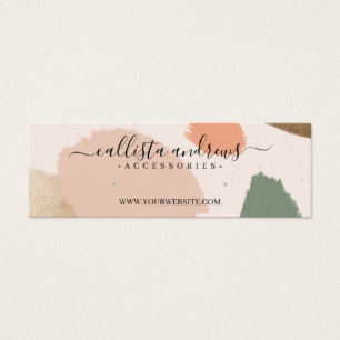 Moderne Abstracte Earth Tones Gold Earring Display Mini Visitekaartjes