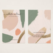 Moderne Abstracte Earth Tones Gold Earring Display Visitekaartje (Voorkant /achterkant)