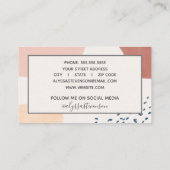 Moderne Abstracte Earth Tones Signature Script Bus Visitekaartje (Achterkant)