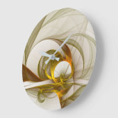 Moderne Abstracte edelmetaalkleuren Fractal Grote Klok (Hoek)
