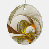 Moderne Abstracte edelmetaalkleuren Fractal Keramisch Ornament (Links)