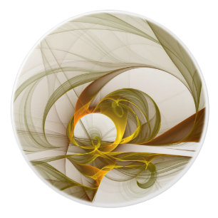 Moderne Abstracte Edelmetaalkleuren Fractal Keramische Knop