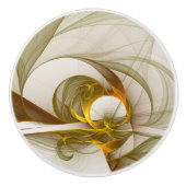 Moderne Abstracte edelmetaalkleuren Fractal Keramische Knop (Voorkant)